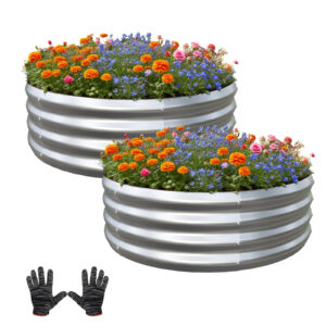 2PCS 2 X 2 X 1 FT Galvanized Raised Garden Bed