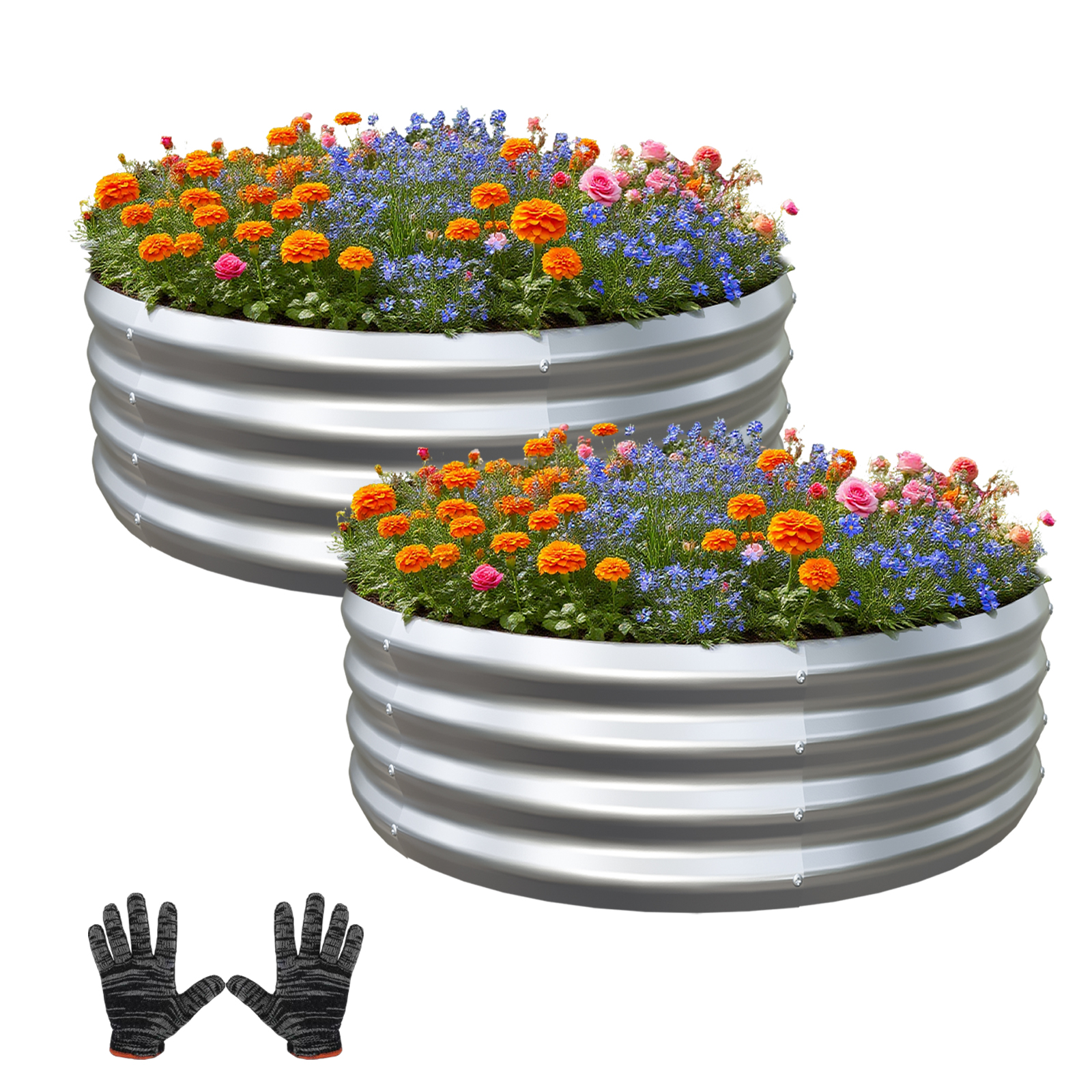 2PCS 2 X 2 X 1 FT Galvanized Raised Garden Bed